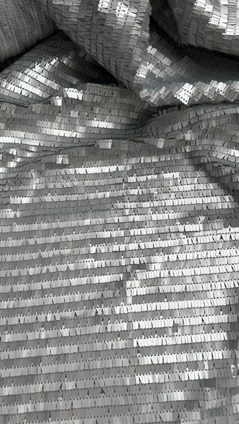 Пайеточная ткань на сетке палочка (серебро матовое 344 в интернет-магазине  IrisTextil