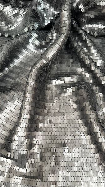 Пайеточная ткань на сетке палочка (чёрная матовая) 345 в интернет-магазине  IrisTextil