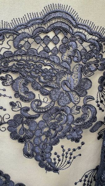 Сітка з вишивкою кордовою ниткою &ldquo;Огірки&rdquo;.темно-синій 259 в інтернет-магазині IrisTextil