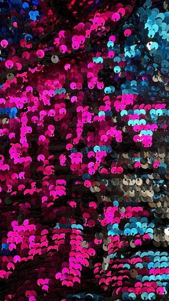 Пайеточная ткань на трикотажной основе многоцветная, 332 электрик-малиновый-бирюза-олива 332 в интернет-магазине  IrisTextil